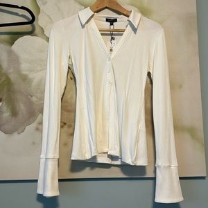 DYNAMITE LONGSLEEVE COLLARED TOP